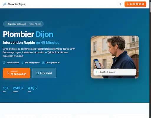 Exemple site Plombier Dijon